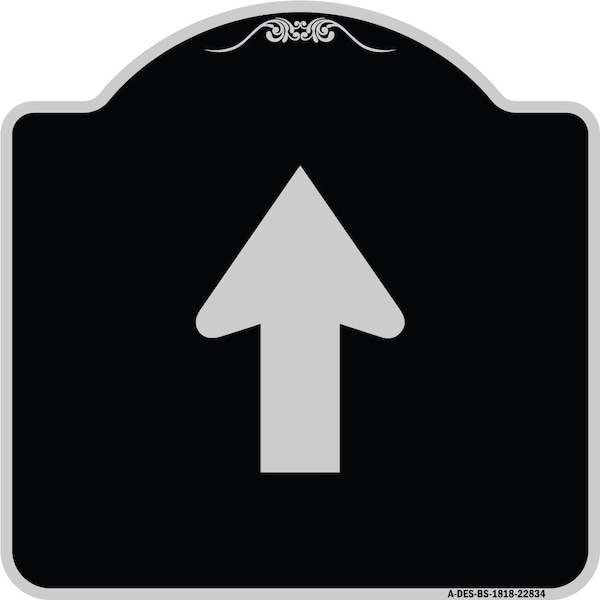 Straight Thru Straight Thru Symbol Heavy-Gauge Aluminum Architectural Sign, 18" x 18", BS-1818-22834